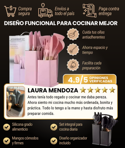 Set de Utensilios De Cocina 19 Piezas