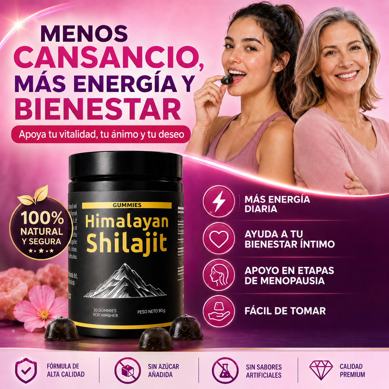 Shilajit Gomitas - Potenciador Femenino