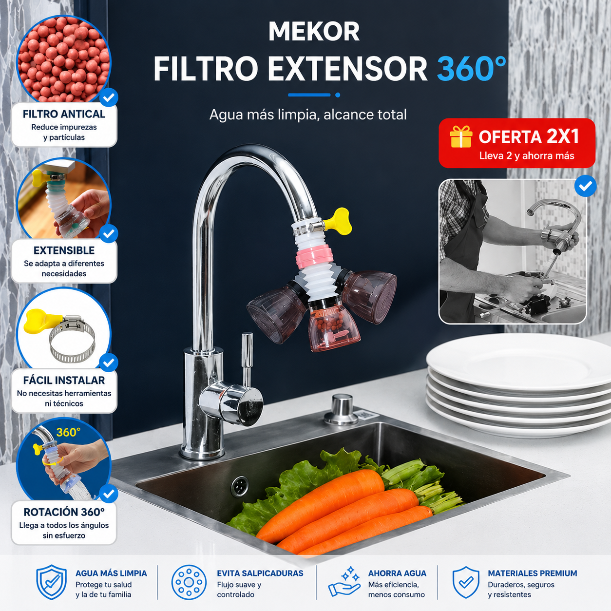 Filtro Extensor Anti-Salpicaduras