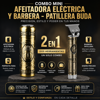 Combo Mini Afeitadora y Barbera Patiller