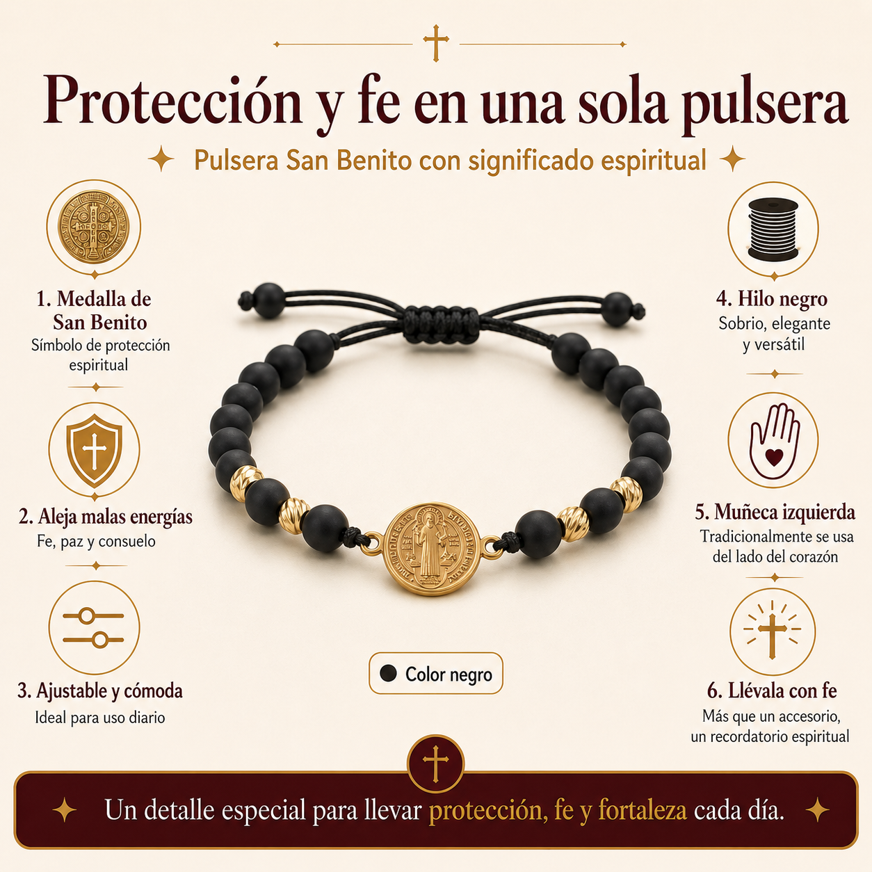 Pulsera de Protección de San Benito
