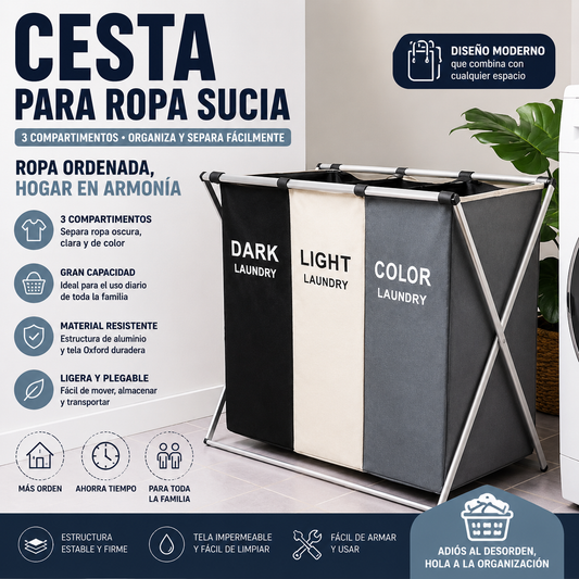 Cesta ropa sucia x3