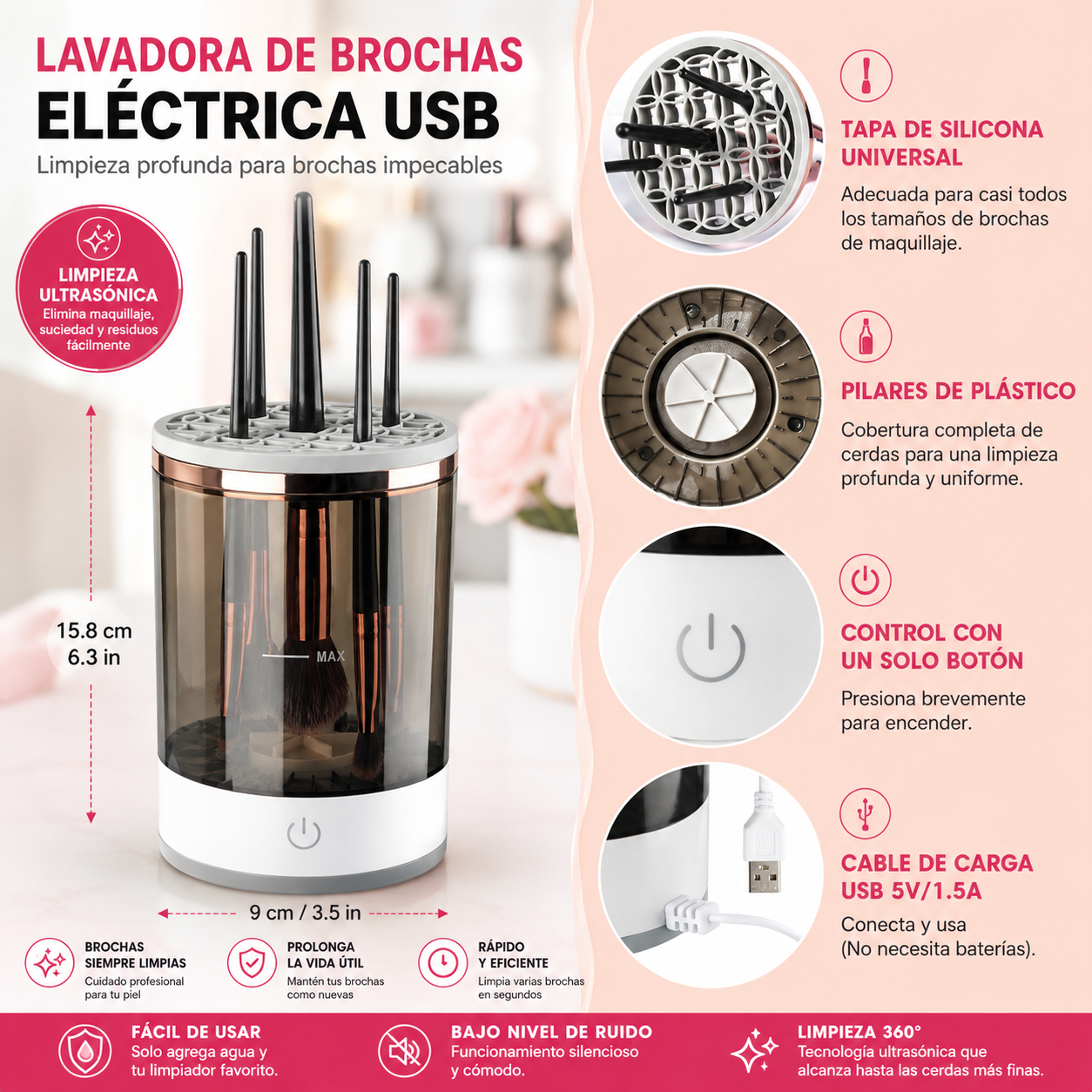 COMBO BEAUTY™ Limpiador de Brocha+ Olla De Cera Plegable