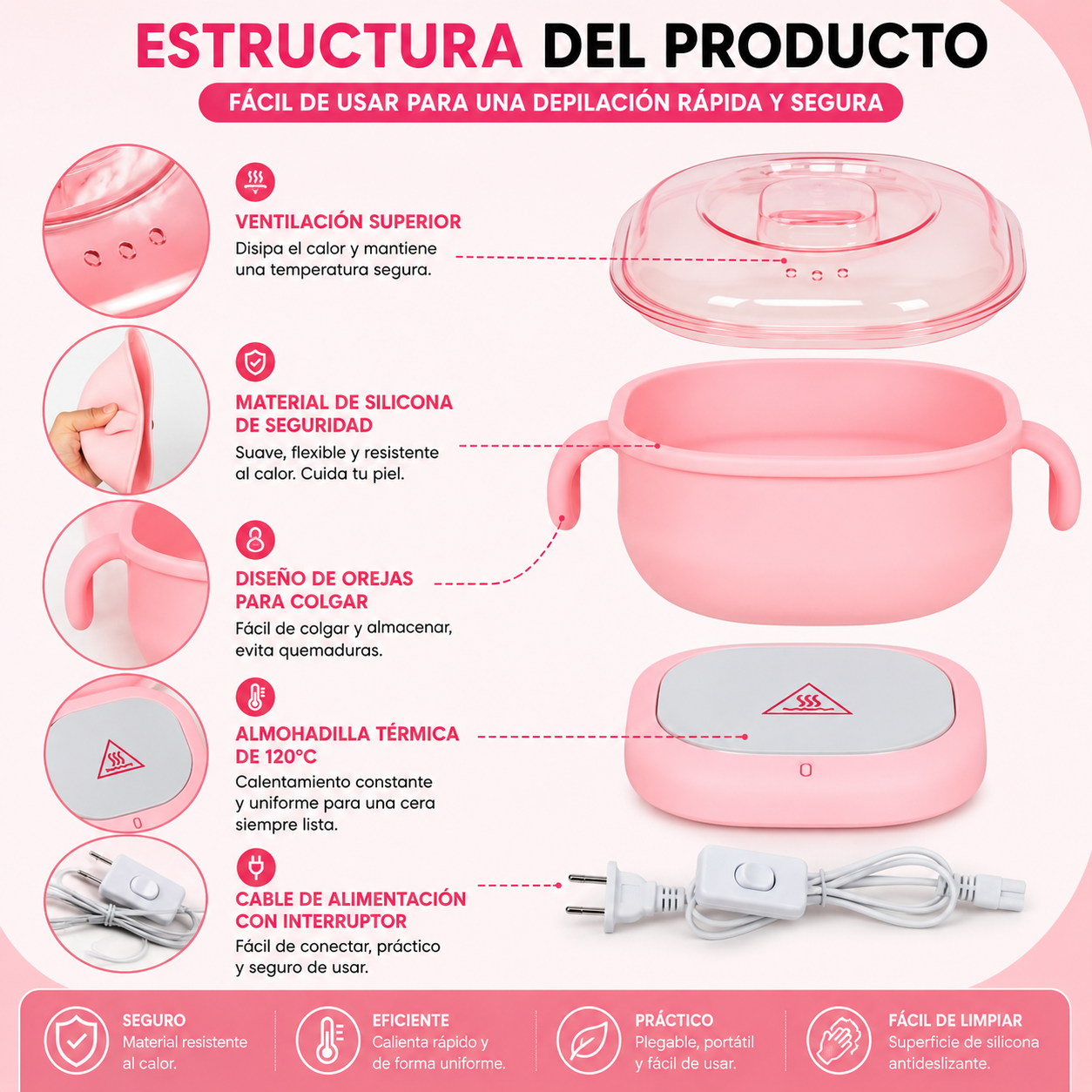 COMBO BEAUTY™ Limpiador de Brocha+ Olla De Cera Plegable