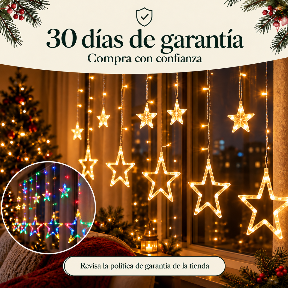 Cortina Punta Estrella Led